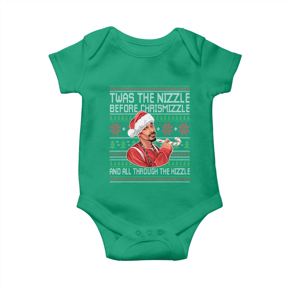 Funny Christmas Hip Hop Rap Gang Baby Onesie Twas The Nizzle Before Chrismizzle And All Through The Hizzle TS11 Irish Green Print Your Wear