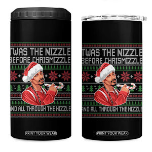 Funny Christmas Hip Hop Rap Gang 4 in 1 Can Cooler Tumbler Twas The Nizzle Before Chrismizzle And All Through The Hizzle TS11 One Size: 16 oz Black Print Your Wear