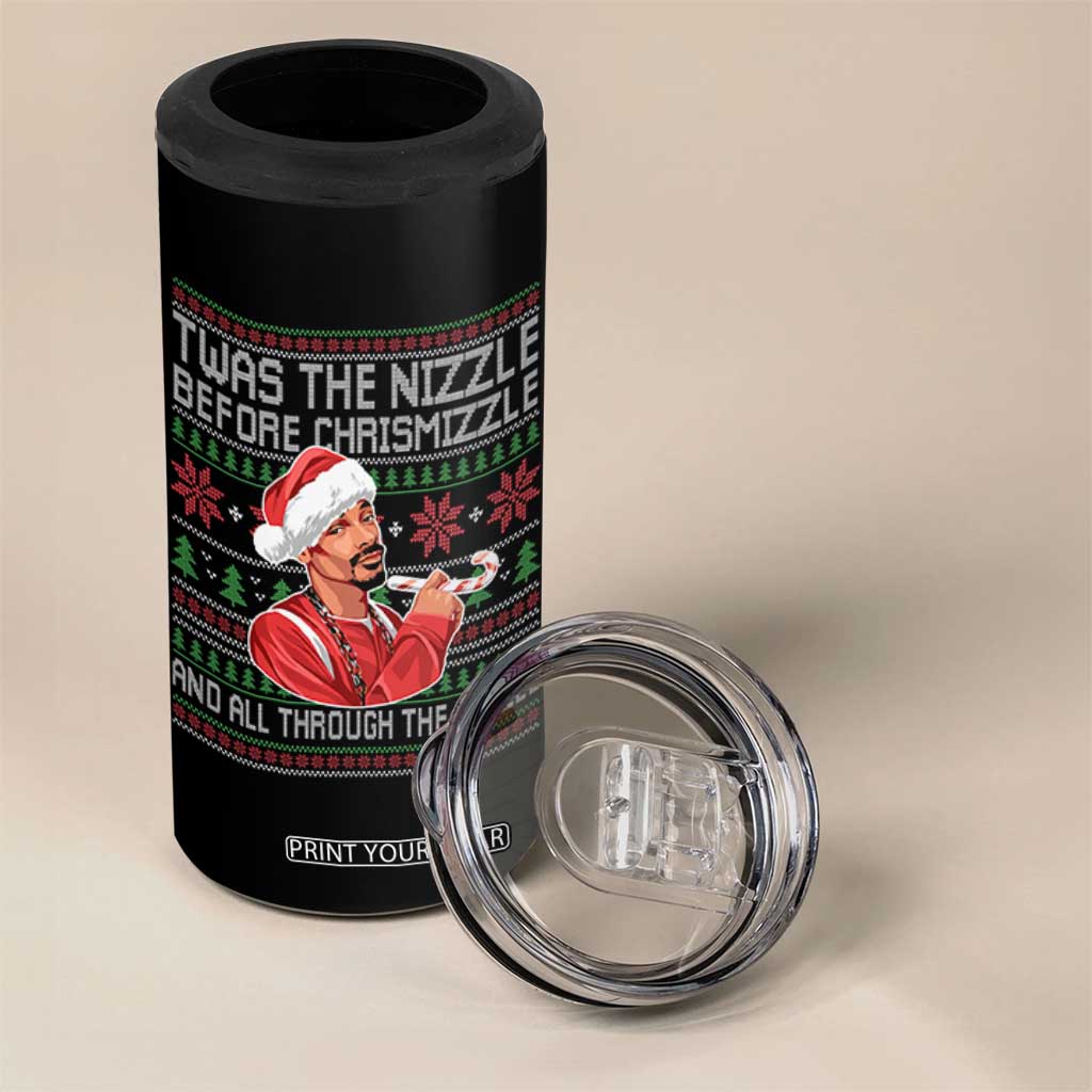 Funny Christmas Hip Hop Rap Gang 4 in 1 Can Cooler Tumbler Twas The Nizzle Before Chrismizzle And All Through The Hizzle TS11 Print Your Wear