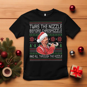 Funny Christmas Hip Hop Rap Gang T Shirt Twas The Nizzle Before Chrismizzle And All Through The Hizzle TS11 Black Print Your Wear