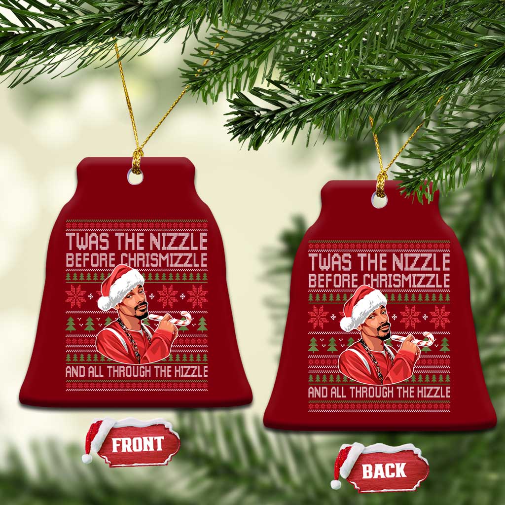 Funny Christmas Hip Hop Rap Gang Ceramic Ornament Twas The Nizzle Before Chrismizzle And All Through The Hizzle TS11 Print Your Wear