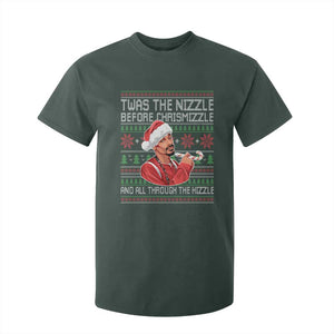Funny Christmas Hip Hop Rap Gang T Shirt For Kid Twas The Nizzle Before Chrismizzle And All Through The Hizzle TS11 Dark Forest Green Print Your Wear