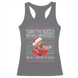 Funny Christmas Hip Hop Rap Gang Racerback Tank Top Twas The Nizzle Before Chrismizzle And All Through The Hizzle TS11 Charcoal Print Your Wear