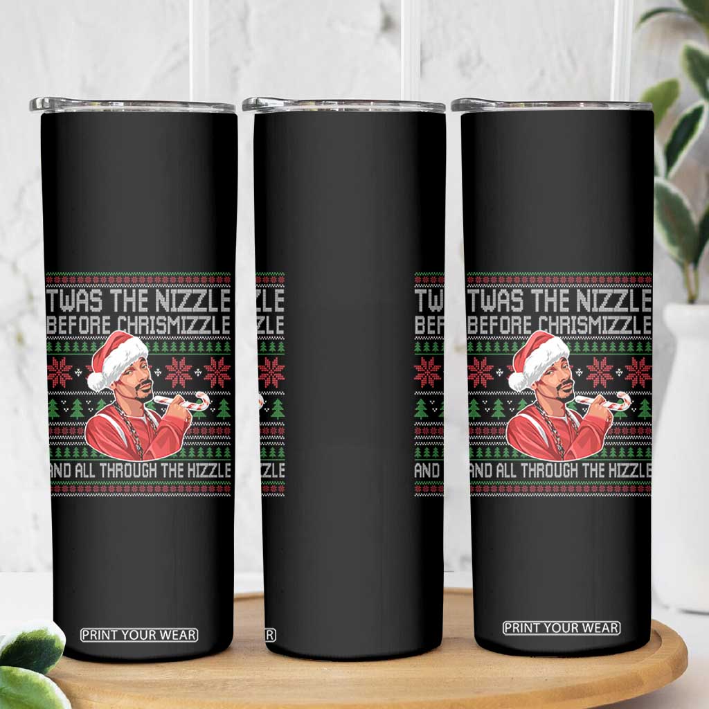 Funny Christmas Hip Hop Rap Gang Skinny Tumbler Twas The Nizzle Before Chrismizzle And All Through The Hizzle TS11 Print Your Wear