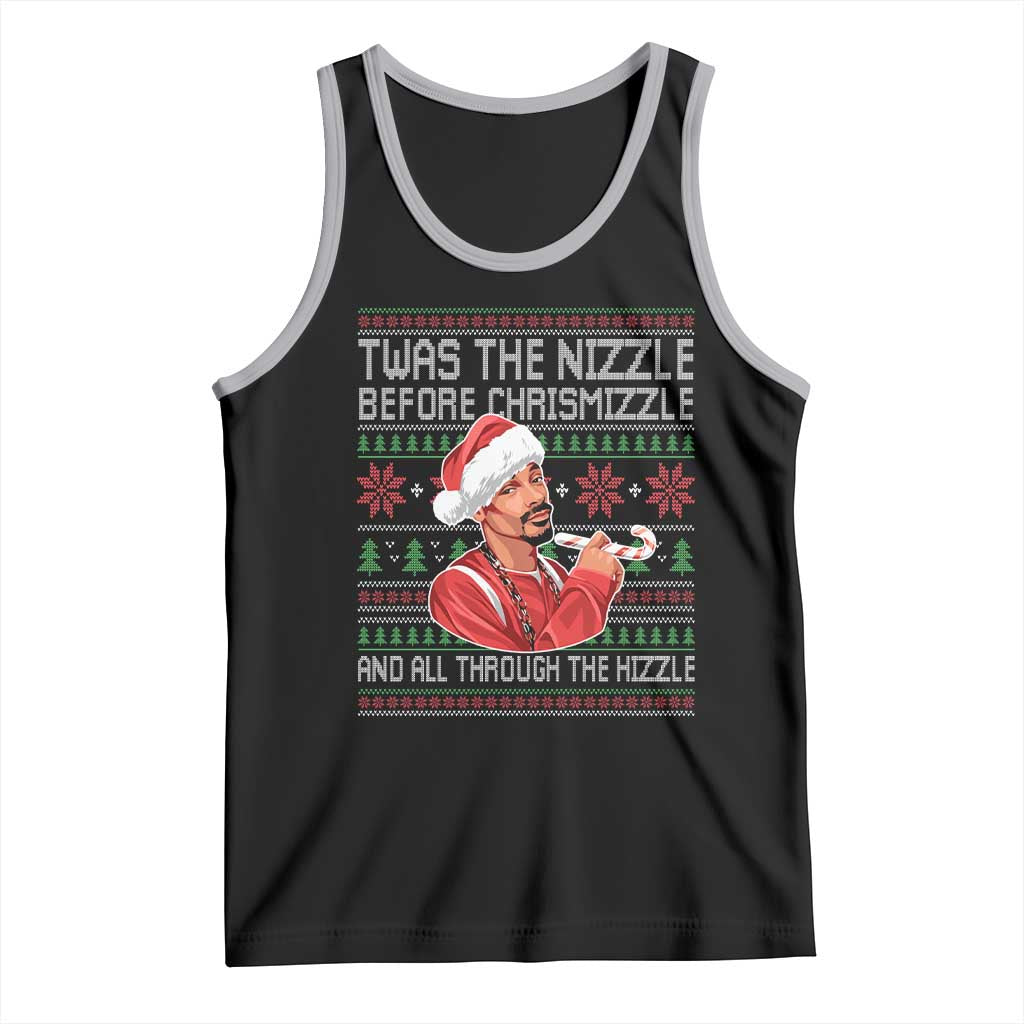 Funny Christmas Hip Hop Rap Gang Tank Top Twas The Nizzle Before Chrismizzle And All Through The Hizzle TS11 Black Athletic Heather Print Your Wear
