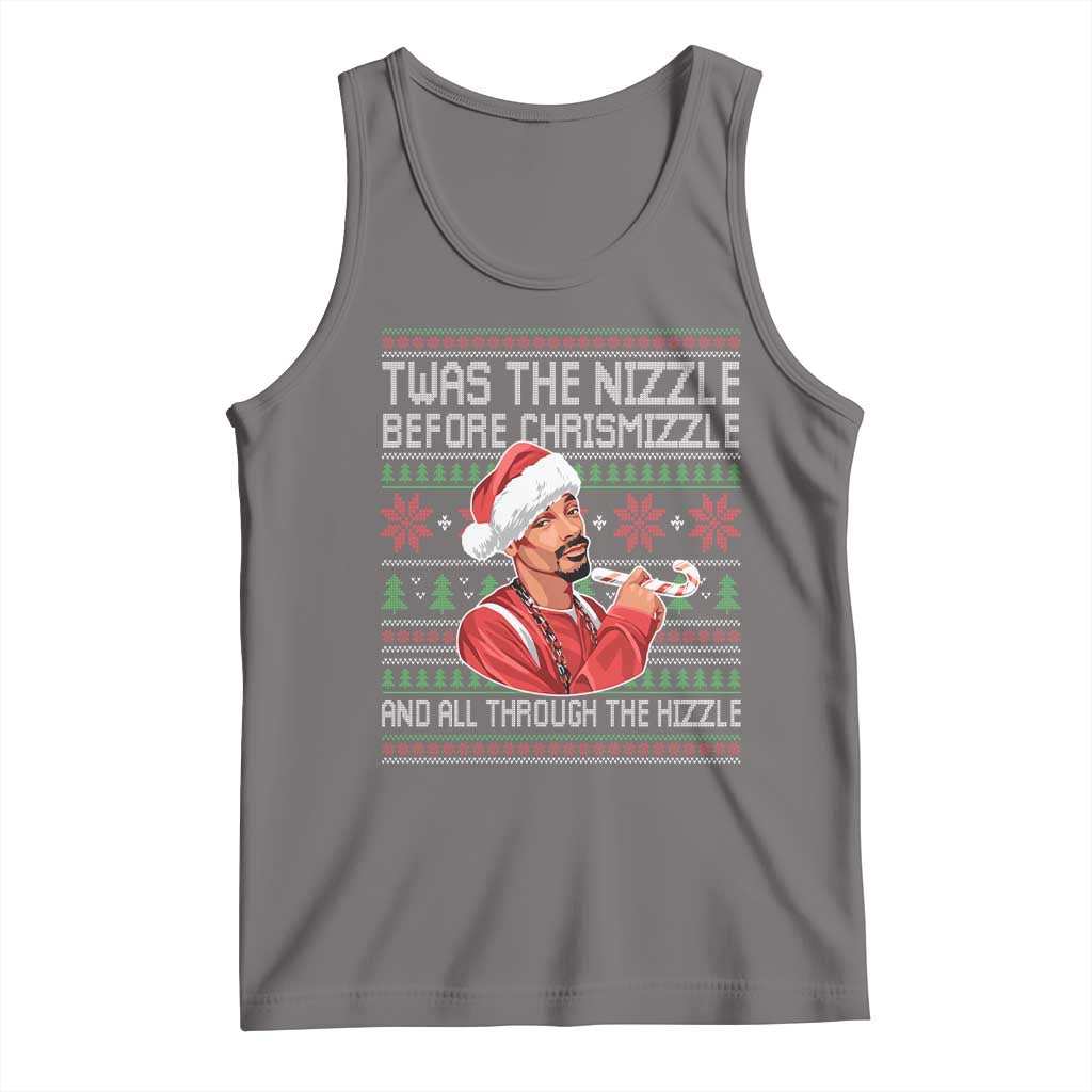 Funny Christmas Hip Hop Rap Gang Tank Top Twas The Nizzle Before Chrismizzle And All Through The Hizzle TS11 Deep Heather Print Your Wear