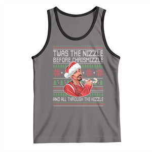 Funny Christmas Hip Hop Rap Gang Tank Top Twas The Nizzle Before Chrismizzle And All Through The Hizzle TS11 Deep Heather Black Print Your Wear