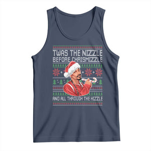 Funny Christmas Hip Hop Rap Gang Tank Top Twas The Nizzle Before Chrismizzle And All Through The Hizzle TS11 Navy Print Your Wear