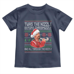 Funny Christmas Hip Hop Rap Gang Toddler T Shirt Twas The Nizzle Before Chrismizzle And All Through The Hizzle TS11 Navy Print Your Wear