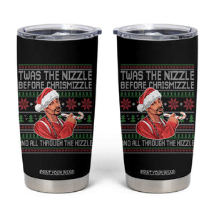 Funny Christmas Hip Hop Rap Gang Tumbler Cup Twas The Nizzle Before Chrismizzle And All Through The Hizzle TS11 Black Print Your Wear