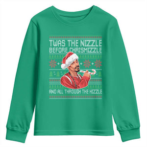 Funny Christmas Hip Hop Rap Gang Youth Sweatshirt Twas The Nizzle Before Chrismizzle And All Through The Hizzle TS11 Irish Green Print Your Wear