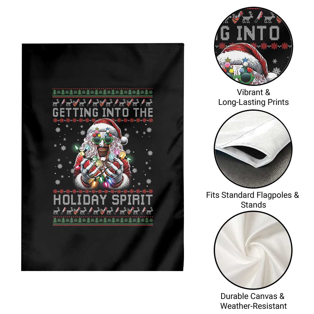 Funny Terrifier Christmas Santa Garden Flag Getting Into The Holiday Spirit Horror Movie TS11 Print Your Wear