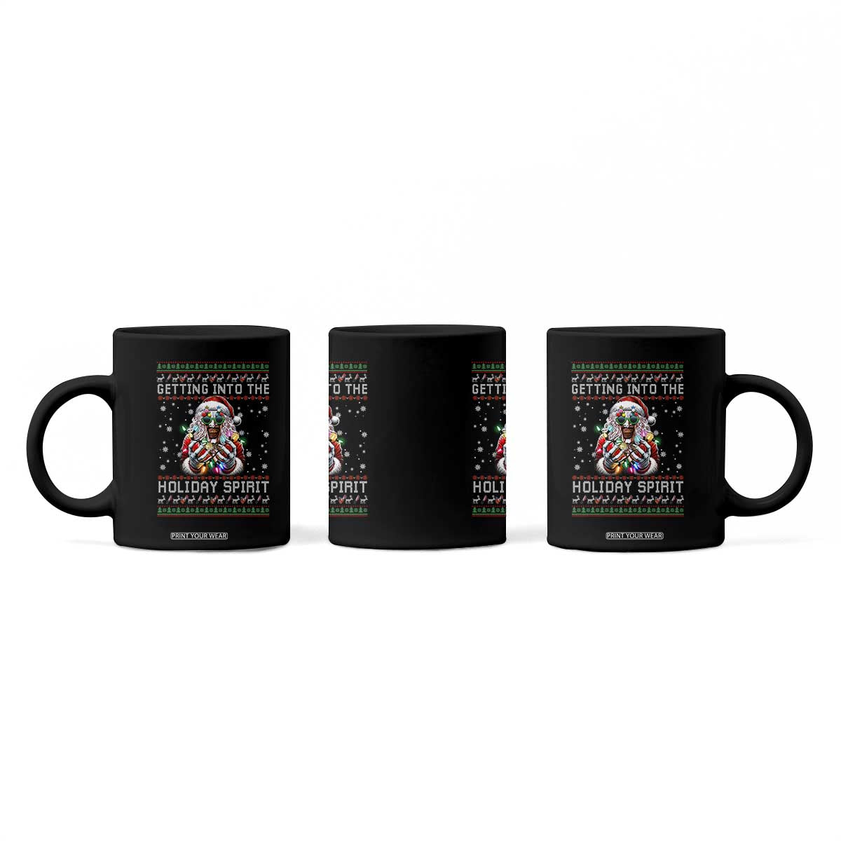 Funny Terrifier Christmas Santa Coffee Mug Getting Into The Holiday Spirit Horror Movie TS11 Print Your Wear