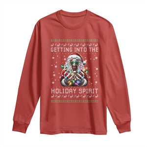 Funny Terrifier Christmas Santa Long Sleeve Shirt Getting Into The Holiday Spirit Horror Movie TS11 Red Print Your Wear