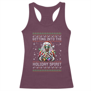 Funny Terrifier Christmas Santa Racerback Tank Top Getting Into The Holiday Spirit Horror Movie TS11 Maroon Print Your Wear