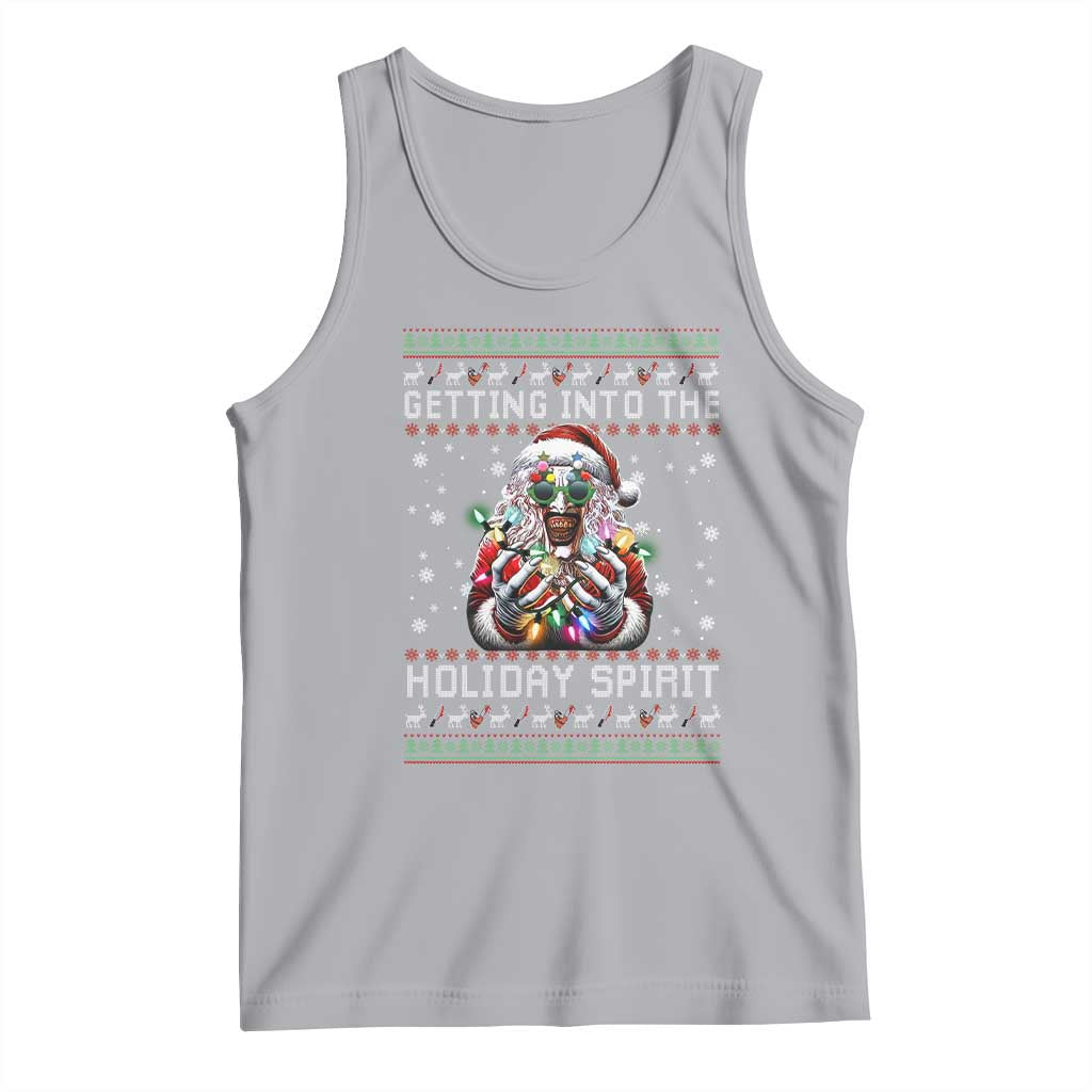 Funny Terrifier Christmas Santa Tank Top Getting Into The Holiday Spirit Horror Movie TS11 Athletic Heather Print Your Wear