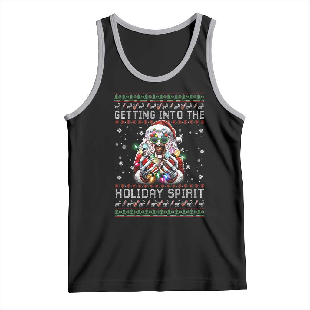 Funny Terrifier Christmas Santa Tank Top Getting Into The Holiday Spirit Horror Movie TS11 Black Athletic Heather Print Your Wear
