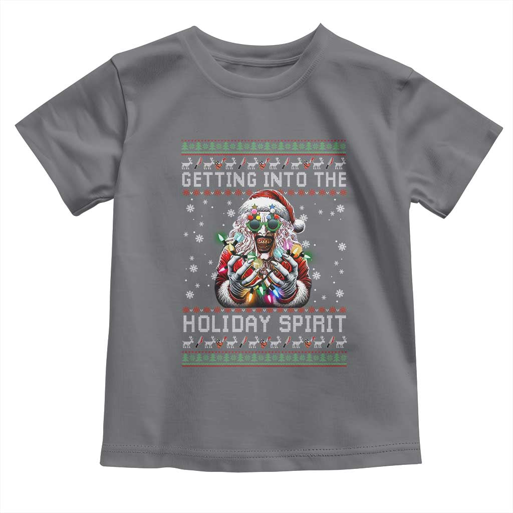 Funny Terrifier Christmas Santa Toddler T Shirt Getting Into The Holiday Spirit Horror Movie TS11 Charcoal Print Your Wear