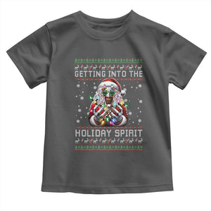 Funny Terrifier Christmas Santa Toddler T Shirt Getting Into The Holiday Spirit Horror Movie TS11 Dark Heather Print Your Wear