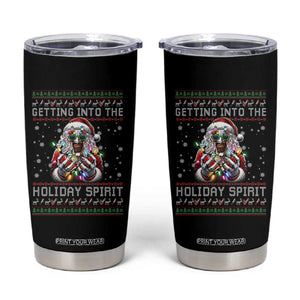 Funny Terrifier Christmas Santa Tumbler Cup Getting Into The Holiday Spirit Horror Movie TS11 Black Print Your Wear