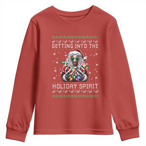 Funny Terrifier Christmas Santa Youth Sweatshirt Getting Into The Holiday Spirit Horror Movie TS11 Red Print Your Wear