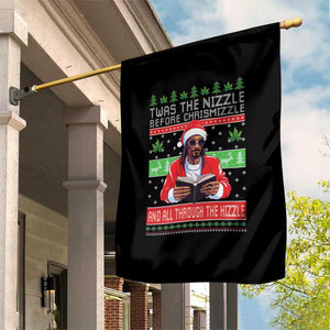 Funny Christmas Hip Hop Rap Gang Garden Flag Twas The Nizzle Before Chrismizzle And All Through The Hizzle Weed TS11 Print Your Wear