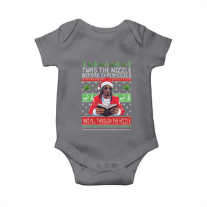 Funny Christmas Hip Hop Rap Gang Baby Onesie Twas The Nizzle Before Chrismizzle And All Through The Hizzle Weed TS11 Charcoal Print Your Wear