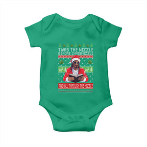 Funny Christmas Hip Hop Rap Gang Baby Onesie Twas The Nizzle Before Chrismizzle And All Through The Hizzle Weed TS11 Irish Green Print Your Wear