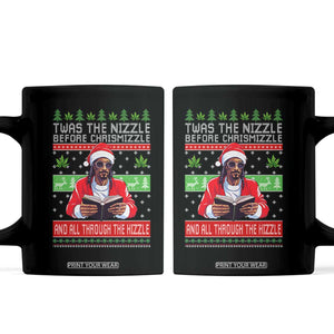 Funny Christmas Hip Hop Rap Gang Coffee Mug Twas The Nizzle Before Chrismizzle And All Through The Hizzle Weed TS11 Black Print Your Wear