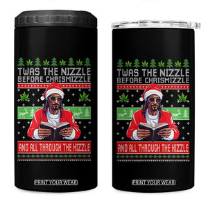 Funny Christmas Hip Hop Rap Gang 4 in 1 Can Cooler Tumbler Twas The Nizzle Before Chrismizzle And All Through The Hizzle Weed TS11 One Size: 16 oz Black Print Your Wear