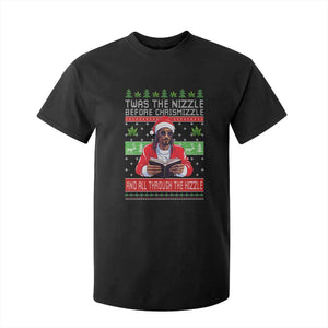 Funny Christmas Hip Hop Rap Gang T Shirt For Kid Twas The Nizzle Before Chrismizzle And All Through The Hizzle Weed TS11 Black Print Your Wear