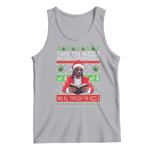Funny Christmas Hip Hop Rap Gang Tank Top Twas The Nizzle Before Chrismizzle And All Through The Hizzle Weed TS11 Athletic Heather Print Your Wear