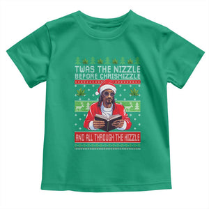 Funny Christmas Hip Hop Rap Gang Toddler T Shirt Twas The Nizzle Before Chrismizzle And All Through The Hizzle Weed TS11 Irish Green Print Your Wear