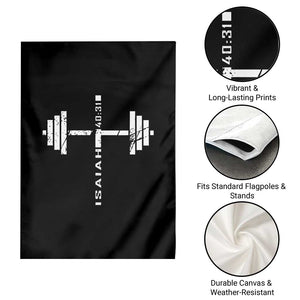 Christian Bible Gym Garden Flag Jesus Weightlifter Workout Faith Isaiah 40 31 TS11 Print Your Wear