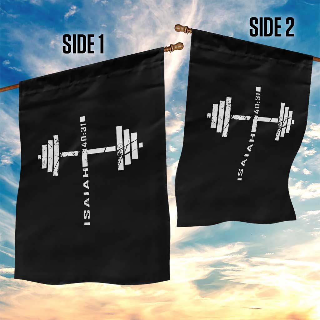 Christian Bible Gym Garden Flag Jesus Weightlifter Workout Faith Isaiah 40 31 TS11 Print Your Wear