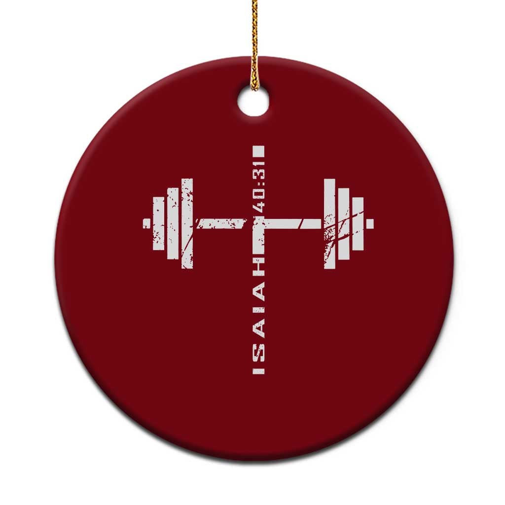 Christian Bible Gym Ceramic Ornament Jesus Weightlifter Workout Faith Isaiah 40 31 TS11 1pc Red Print Your Wear