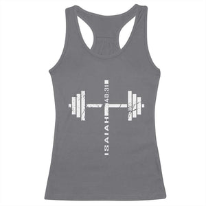 Christian Bible Gym Racerback Tank Top Jesus Weightlifter Workout Faith Isaiah 40 31 TS11 Charcoal Print Your Wear