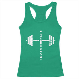 Christian Bible Gym Racerback Tank Top Jesus Weightlifter Workout Faith Isaiah 40 31 TS11 Irish Green Print Your Wear