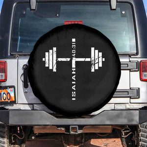 Christian Bible Gym Spare Tire Cover Jesus Weightlifter Workout Faith Isaiah 40 31 TS11 No hole Black Print Your Wear