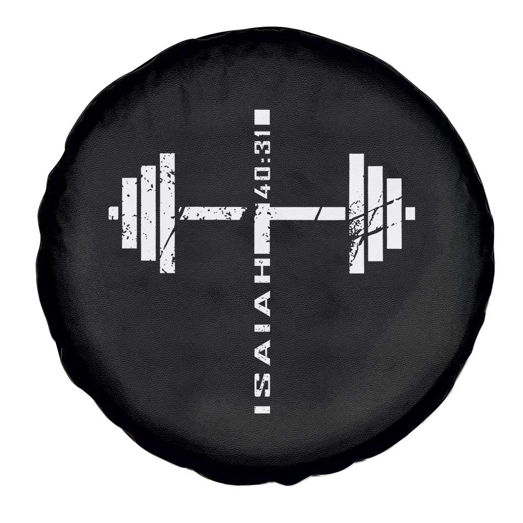 Christian Bible Gym Spare Tire Cover Jesus Weightlifter Workout Faith Isaiah 40 31 TS11 Print Your Wear