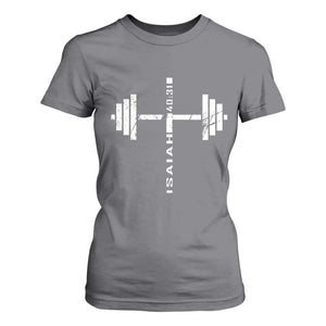 Christian Bible Gym T Shirt For Women Jesus Weightlifter Workout Faith Isaiah 40 31 TS11 Charcoal Print Your Wear
