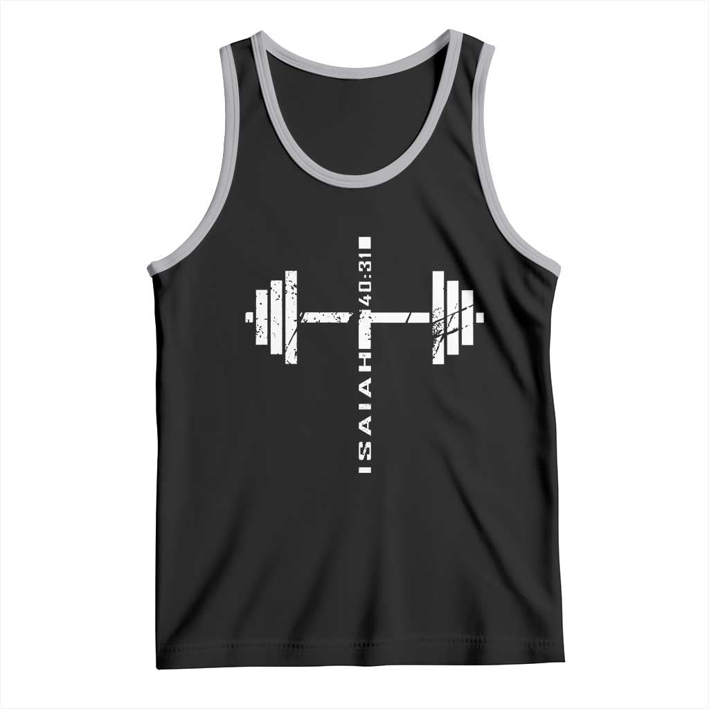 Christian Bible Gym Tank Top Jesus Weightlifter Workout Faith Isaiah 40 31 TS11 Black Athletic Heather Print Your Wear