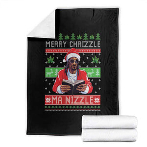 Funny Christmas Hip Hop Rap Gang Throw Blanket Merry Chrizzle Ma Nizzle Xmas Weed TS11 Black Print Your Wear