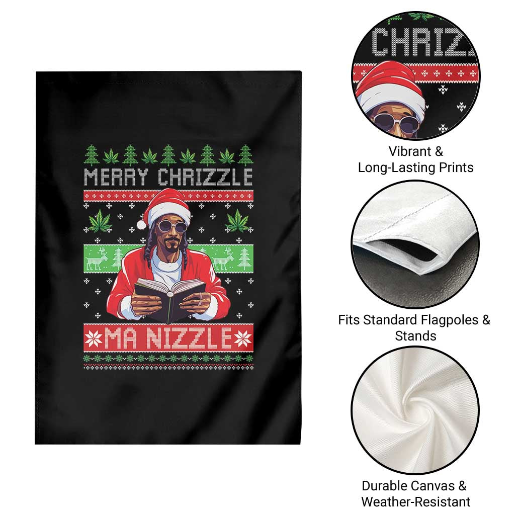 Funny Christmas Hip Hop Rap Gang Garden Flag Merry Chrizzle Ma Nizzle Xmas Weed TS11 Print Your Wear