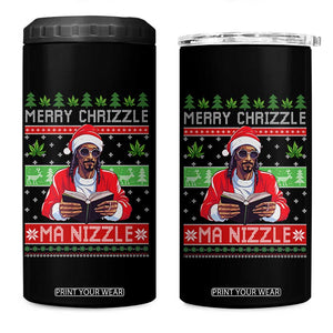 Funny Christmas Hip Hop Rap Gang 4 in 1 Can Cooler Tumbler Merry Chrizzle Ma Nizzle Xmas Weed TS11 One Size: 16 oz Black Print Your Wear