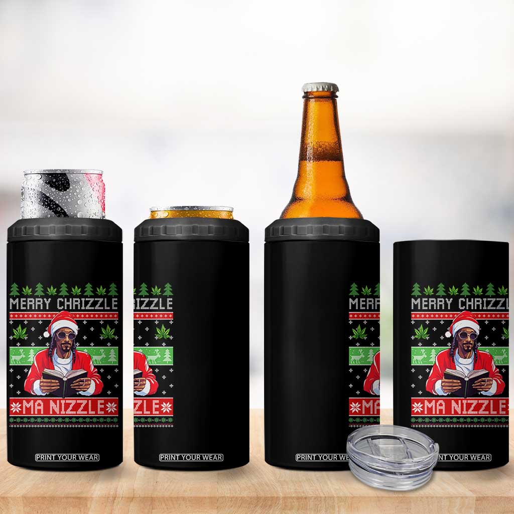Funny Christmas Hip Hop Rap Gang 4 in 1 Can Cooler Tumbler Merry Chrizzle Ma Nizzle Xmas Weed TS11 Print Your Wear