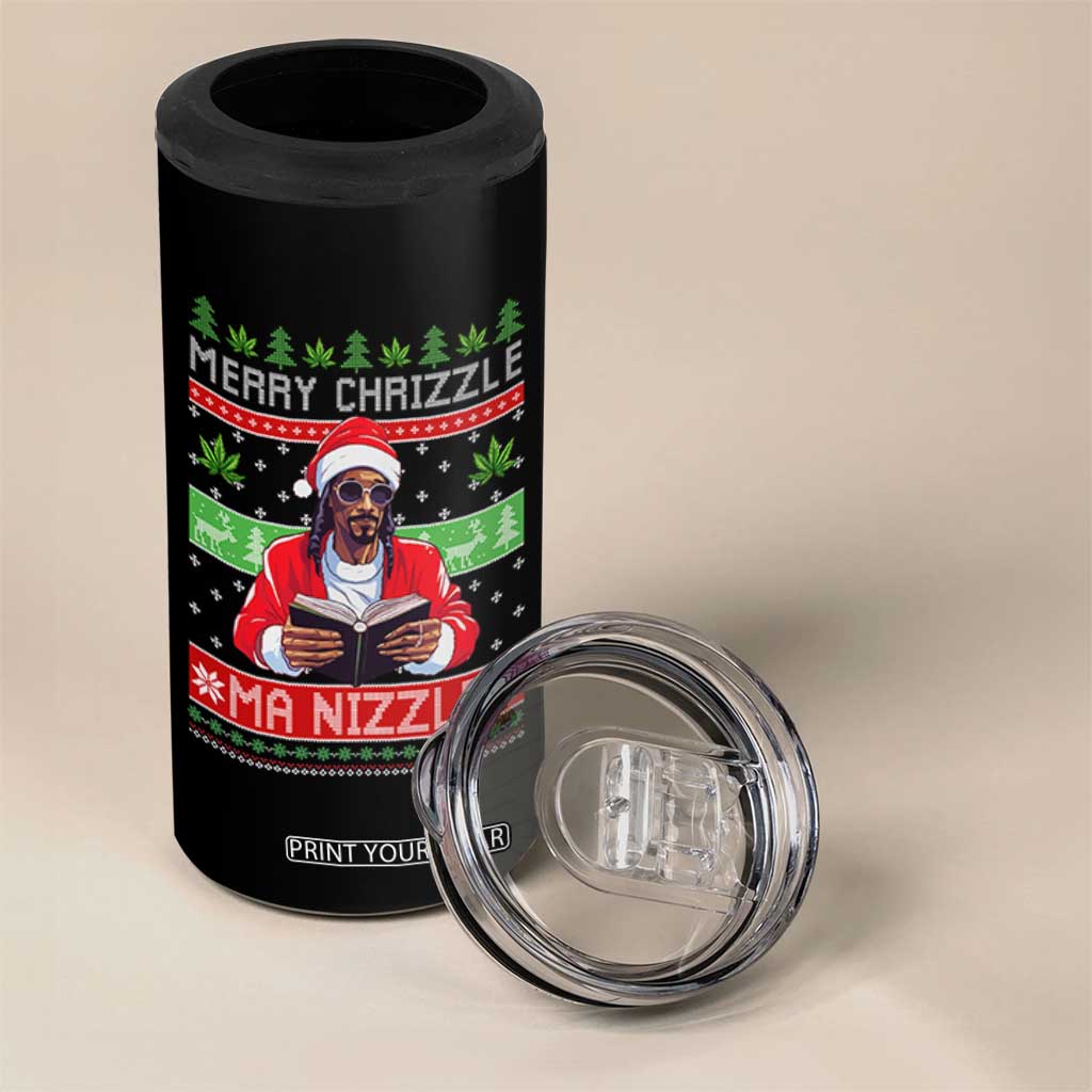 Funny Christmas Hip Hop Rap Gang 4 in 1 Can Cooler Tumbler Merry Chrizzle Ma Nizzle Xmas Weed TS11 Print Your Wear