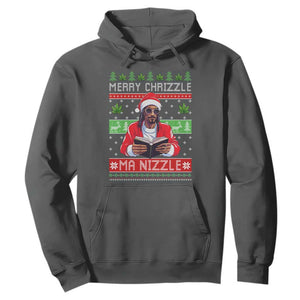 Funny Christmas Hip Hop Rap Gang Hoodie Merry Chrizzle Ma Nizzle Xmas Weed TS11 Dark Heather Print Your Wear