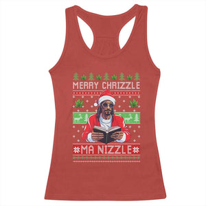Funny Christmas Hip Hop Rap Gang Racerback Tank Top Merry Chrizzle Ma Nizzle Xmas Weed TS11 Red Print Your Wear