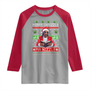 Funny Christmas Hip Hop Rap Gang Raglan Shirt Merry Chrizzle Ma Nizzle Xmas Weed TS11 Sport Gray Red Print Your Wear